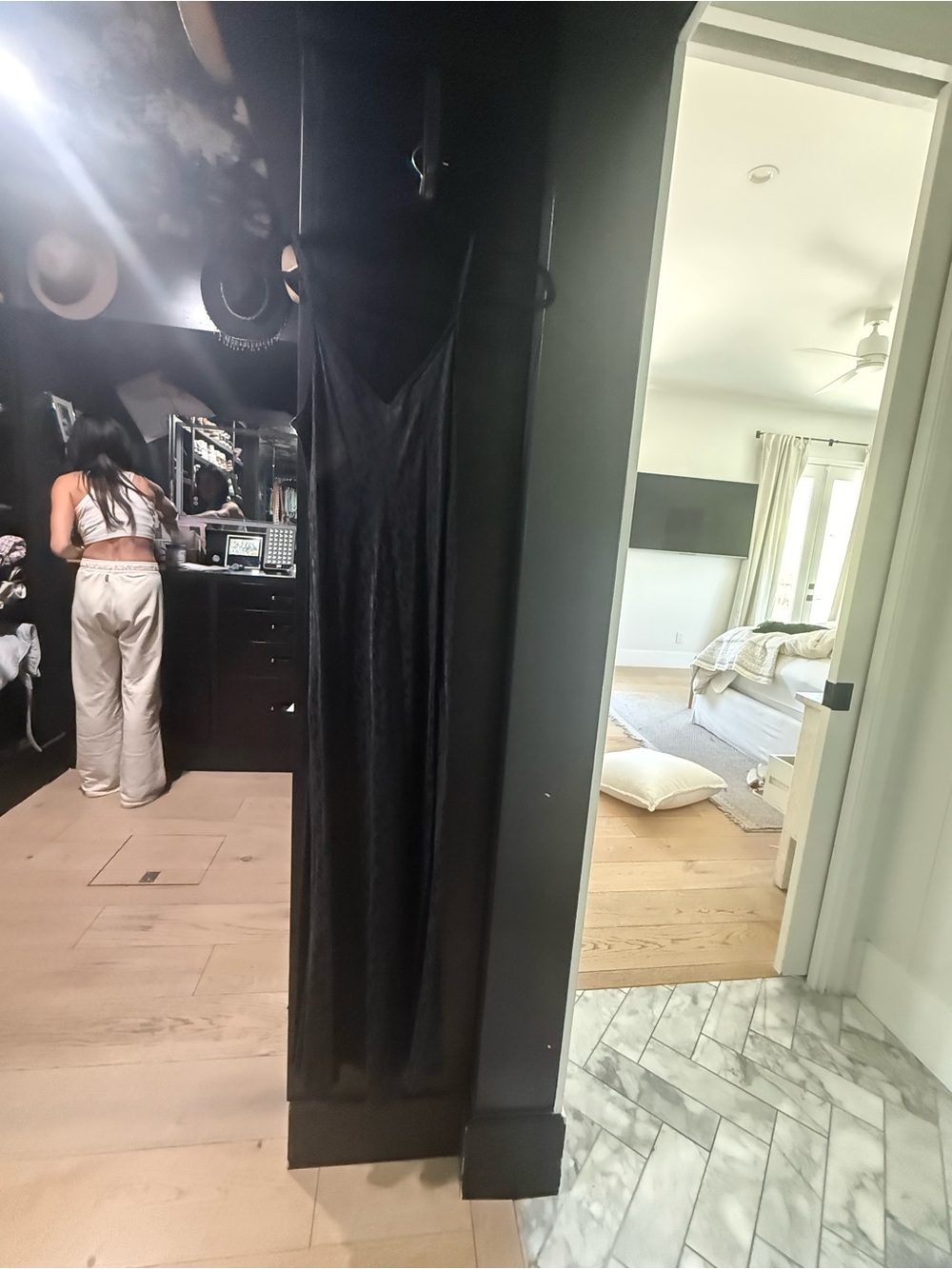 Zara Black Velvet Slip Dress